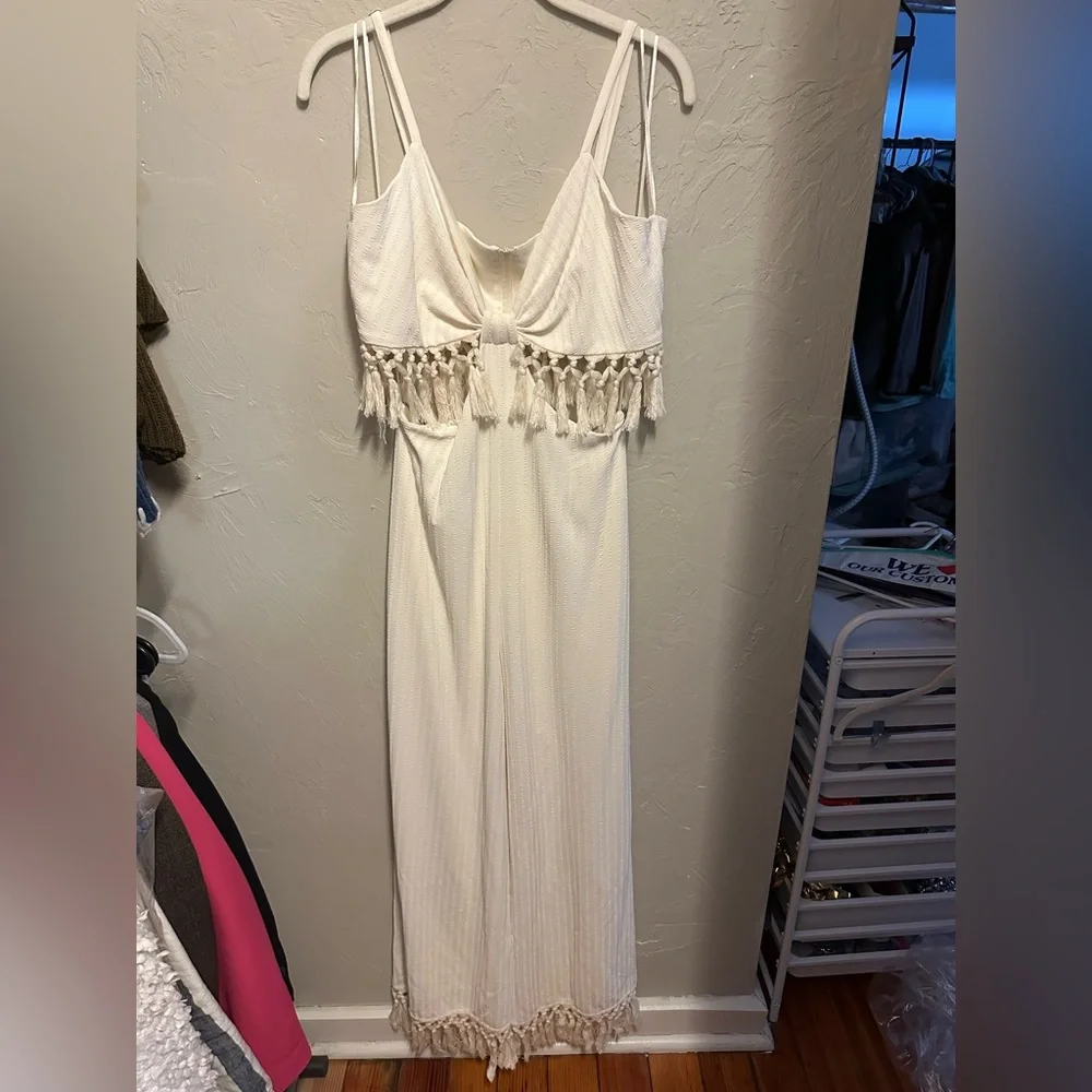 Fore White Tassel Jumpsuit - large - Picture 5 of 14